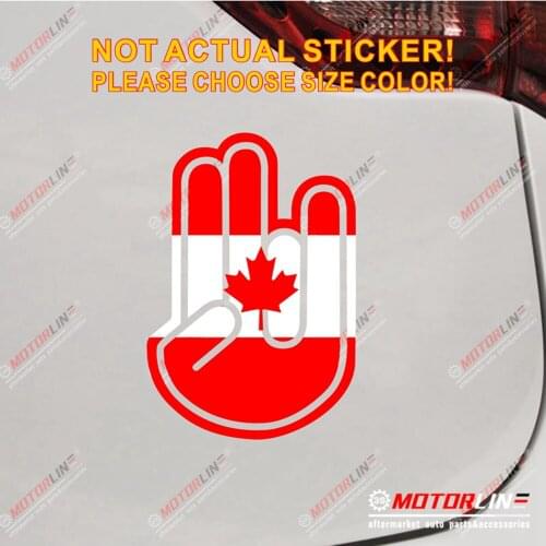 Shocker Hand Flag of Canada Decal Sticker Car Vinyl Canadian Die cut no background pick color and size