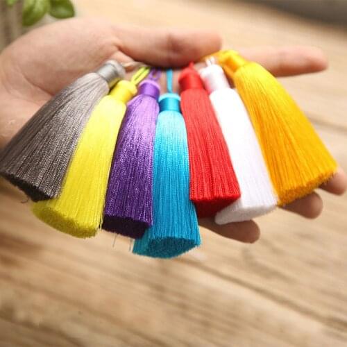 2pcs/Pack 8cm Silk Tassel Fringe Curtain brush DIY craft tassel fringe Trim for curtains jewelry DIY Wedding Home Decor accessor