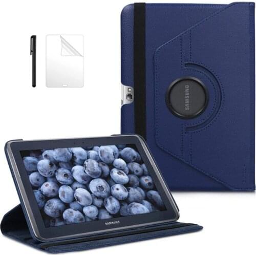 360 Rotating Business PU Leather Case Stand Cover for Samsung Galaxy Note 10.1 N8000 N8010 N8020 (GT-N8000) Tablet Case +FilmPen