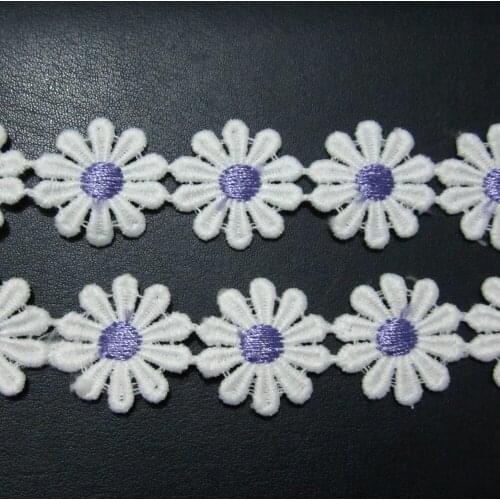1 Yard Daisy Venise Embroidery Flower Applique Lace Sewing DIY Trim T012