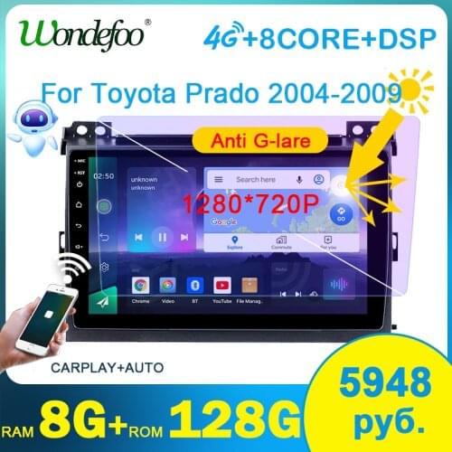 2 din Android 10 car radio PX6 FOR Toyota LAND CRUISER Prado 120 2003-2009 navigation auto audio GPS multimedia car stereo 2din