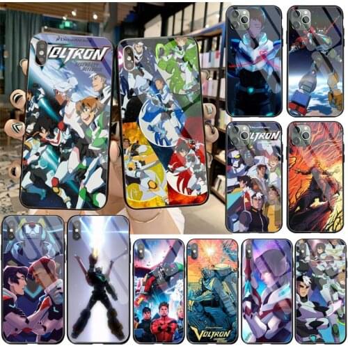 YJZFDYRM Voltron Legendary DIY Painted Bling Phone Case Tempered Glass For iPhone 11 Pro XR XS MAX 8 X 7 6S 6 Plus SE 2020 case