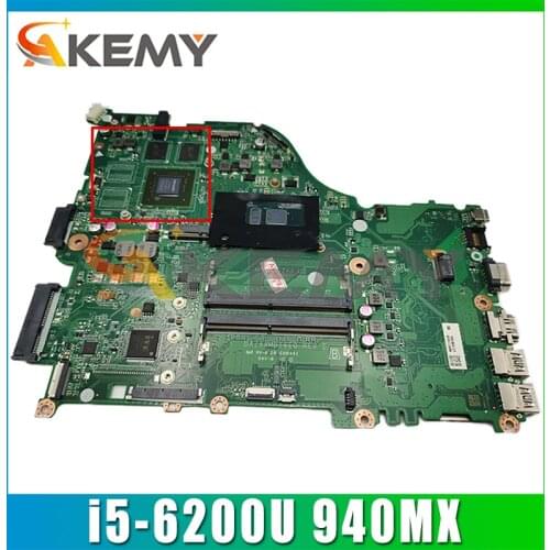 ZAA X32 Mainbord FOR ACER E5-575 F5-573 E5-575G Laptop Motherboard DAZAAMB16E0 NBGHG11046 CPU i5-6200U 940MX 100%?Fully?Tested