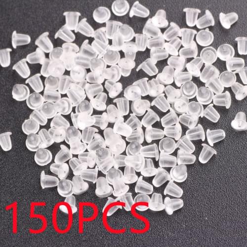 150pcs Soft Silicone Rubber Earring Back Stoppers for Stud Earrings DIY Earring Findings Accessories Bullet Tube Ear Plugs