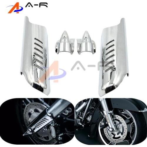 2X Lower Fork Leg Cover Guard Deflector Shield Protector for Harley Touring Tri Glide Ultra Classic 12-13 Road King Custom 04-06