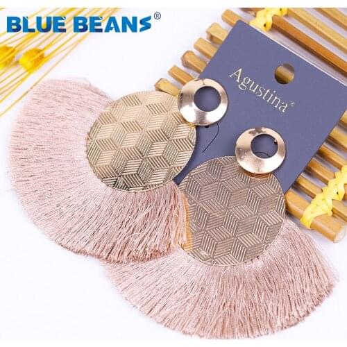 2020 New Tassel Earrings Boho Fashion For Women gold Round long Drop Dangle Earring Handmade statement wedding Jewelry wholesale