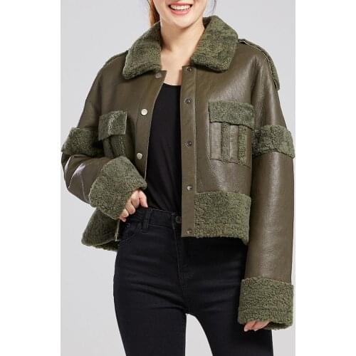 Women short Genuine Leather Lamb fur 2021 womans clothing Natural fur coat Lamb fur coat fur coat new winter jacket