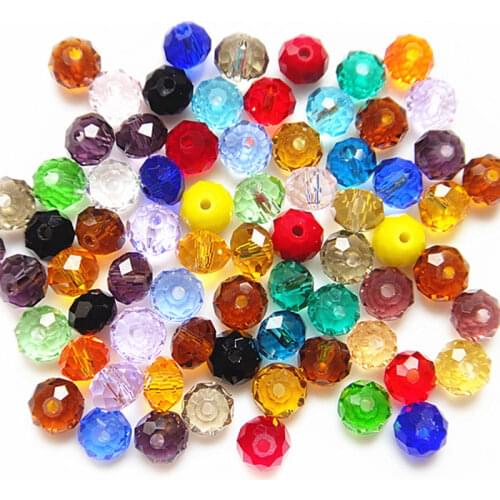 100pcs 4mm diamond Colorful Crystal Beads Faceted Glass Beads Loose Spacer Beads For DIY Bracelet Jewelry Making