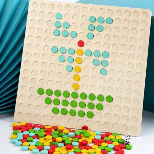 196pcs Wooden Jigsaw Puzzle Board Early Education Children Creative Learning Developing Montessori Educational Wooden Toys