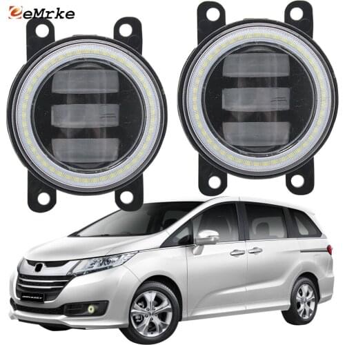 2PCS Led Angel Eye DRL for Honda Odyssey 2014 2015 2016 2017 LED Fog Lights 2-Colors Lens Daytime Running Light 12V