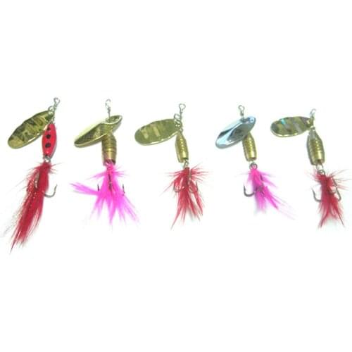 5PCS Fishing Spoon Lure lures Hook Spinner baits 5g 7g