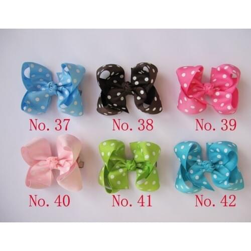 Girls' hair accessories 50pcs Baby Hair bow grosgrain ribbon bows hairband spotty/colorful JUJT