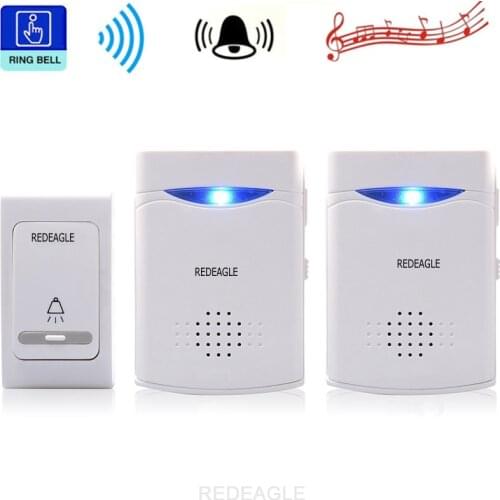 Wireless Doorbell Digital Remote Control Door Bell LED Receiver 1V2 Doorbells V006B2 38 Tunes Chimes