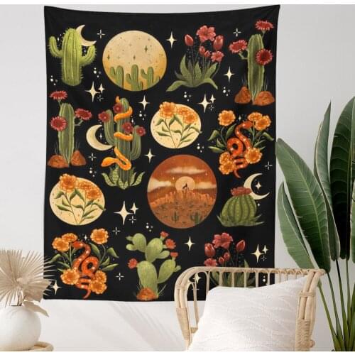 Hippie Wall Tapestry Mandala India Bohemian Moon Mushroom Moth Art Trippy Tapestry Wall Hanging Boho Decor Sofa Blanket Curtains