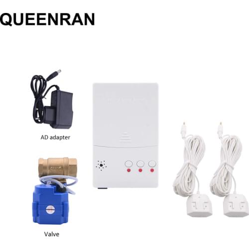 2020 Russian Shipping Water Leak Sensor with 1pc DN20 Valve Against Water Leaking Detector Alarm System For Smart Home Security