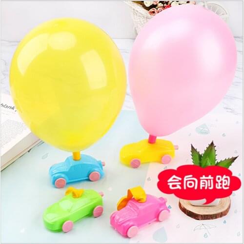 2pcs Inertia Flying Power Balloon Car Cartoon Balloon Vehicles Science Experimen Toys for Children Toddler Boy