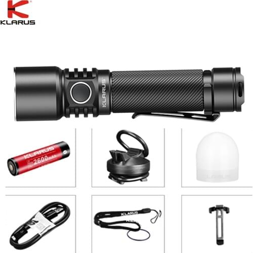 Klarus ST15R LED Flashlight CREE XP-L HD V6 1200 lumen USB Rechargeable Flashlight with 18650 Battery for Bike Mount ,Diffuser
