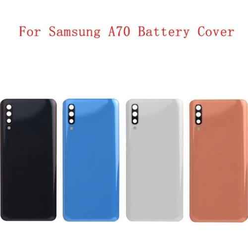Battery Case Cover Rear Door Housing Back Case For Samsung A70 A705F Battery Cover Camera Frame Lens with Logo