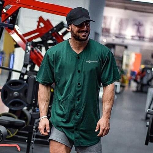Summer Mesh Gym Clothing Fitness Mens Oversized Cardigan T Shirt Hip Hop Streetwear Loose Half Sleeve T-shirt Bodybuilding Tees