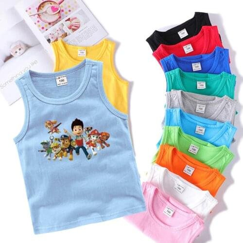 Paw Patrol Vest Camisoles Children Sleeveless Baby Breathable T-Shirt Summer Boy Girl Undershirt Baby Clothes Kid Birthday Gifts