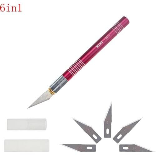 UANME 9311 6 in 1 Multi-function Precision Carving Knife Wood Carving Tools Fruit Food Craft Sculpture Engraving Knife
