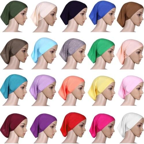 Muslim Women Cotton Under Scarf Inner Cap Bone Bonnet Headscarf Neck Cover Cap Wrap Headwear Islamic Arab Middle East Underscarf