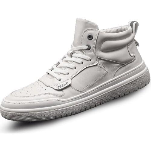 SunNY Everest mens shoes 2020 white casual sport walk shoes leather flat breathable non-slip shoes size 38-44