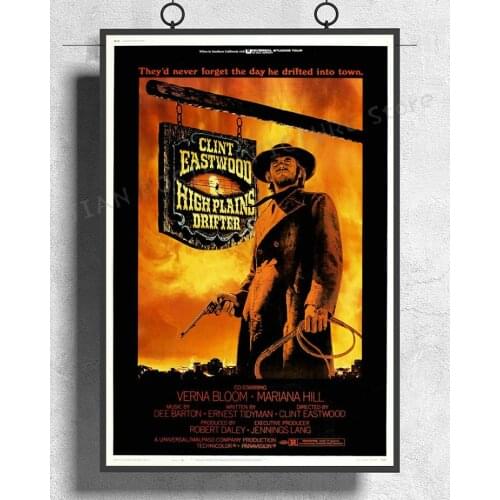 NJ404 HIGH PLAINS DRIFTER Movie Wall Sticker Silk Poster Art Home Decoration