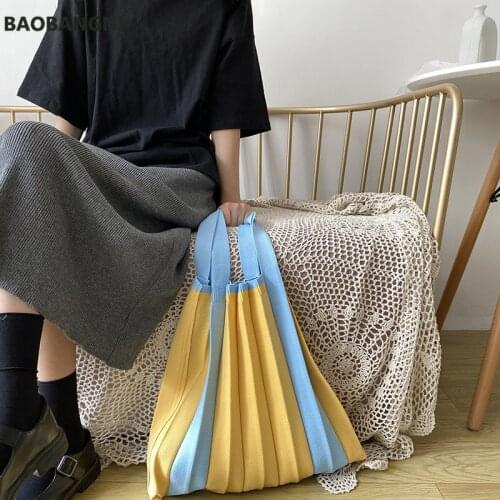 Autumn and winter Knitting warm Tote plush bag large capacity shopping bag student shoulder bag lady woman Woolen bag