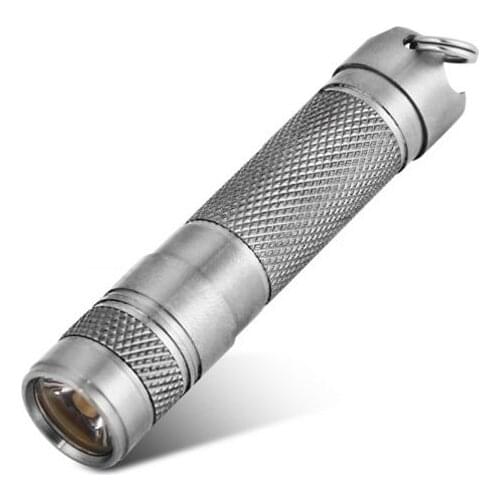 Mini Rechargerable LED Flashlight AAA With Tritium Vials Ti V3 XP-G2 R5 Titanium Alloy LED Flashlight+ 1.5x6mm Tritium Tube Clip