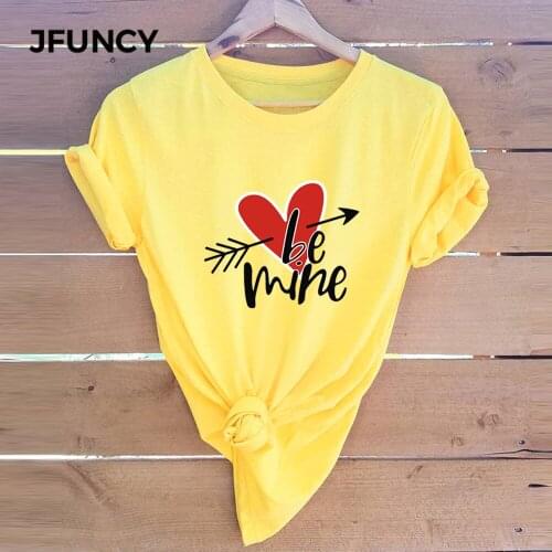 JFUNCY Plus Size Summer Womens T-shirts New Print 100% Cotton T Shirt Woman Tshirt Short Sleeve Casual Loose Female Tee Tops