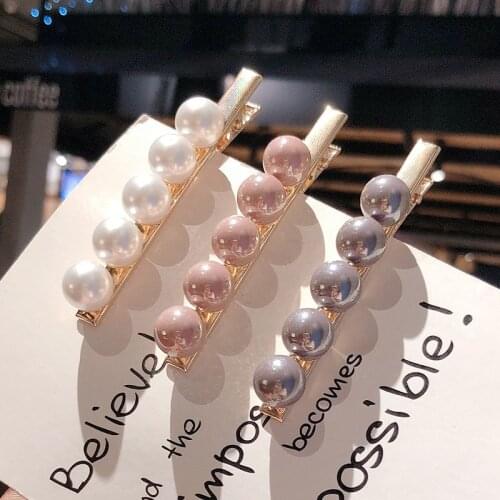 1 PC Imitiation Pearl Hair Clip for Women Elegant Korean Design Pearl Metal Hair Clips Hairpin Girls Hair Styling Accessories