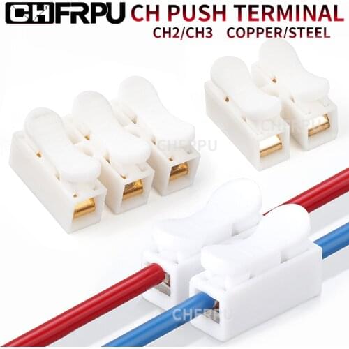 10 20 30PCS CH-2 CH-3 Spring Wire Quick Connector 2P 3P Electrical Crimp Terminals Block Splice Cable Clamp Led Strip CH termin