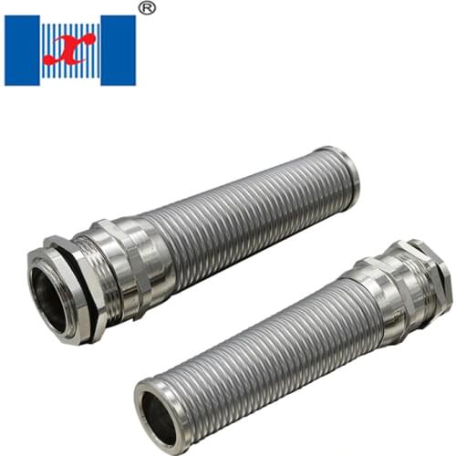 10 PCS/lot M12*1.5 3-6.5mm Anti Bending Spiral Type Metal Cable Gland Nickel Brass Glands For Flood Light