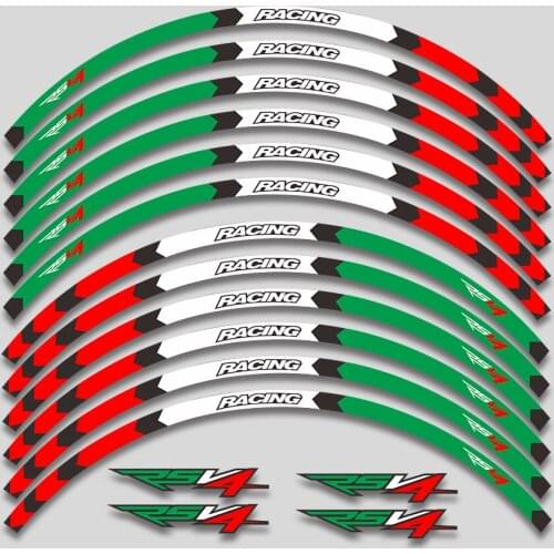New high quality 12 Pcs Fit Motorcycle Wheel Sticker stripe Reflective Rim For Aprilia RSV4 R/RR RSV4 RF RSV4 RFW