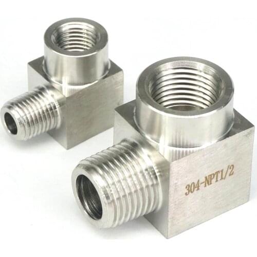 200 Bar 1/8" 1/4" 1/2" NPT BSPT BSPP Female To Male Elbow Fitting 304 Stainless Steel Water Gas Oil