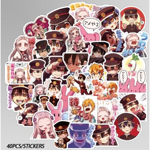 40PCS/Set Anime Toilet-Bound Hanako-kun Stickers Waterproof Durable Car Snowboard Bicycle Luggage Skateboard Graffiti Stickers