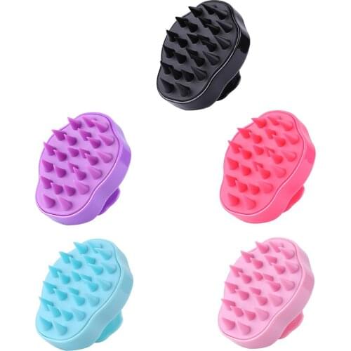5 Colors Silicone Scalp Massage Shampoo Brush Shower Body Brush Hair Comb Hair Washing Comb for Kids Adults Dropshipping