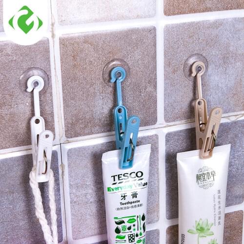 Suction cup hook with clip Bathroom hook Kitchen storage finishing hooks 6Pcs/Bags Multi-Purpose Hooks Bathroom storage clip