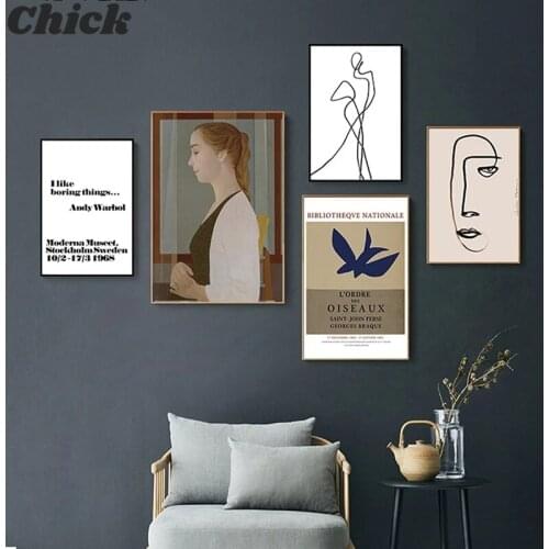 Abstract Retro Girl Figure Posters Prints Gallery Canvas Painting Interior Nordic Wall Art Pictures For Living Room Home Decor