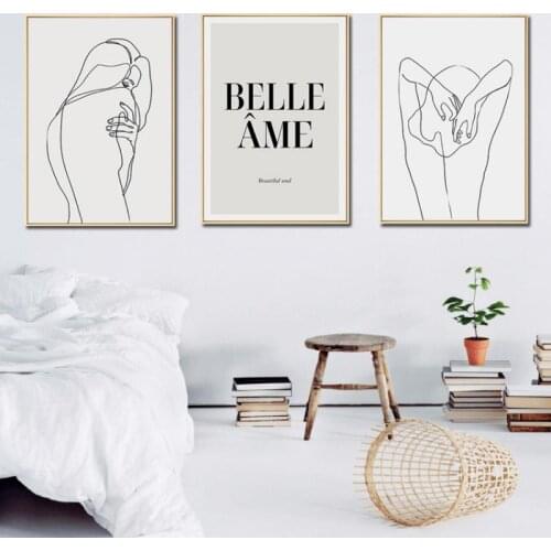 Abstract Line Art Wall Decoration Girl Canvas Painting Minimalism Posters and Prints Living Room Home Decoration Modern Wall Art