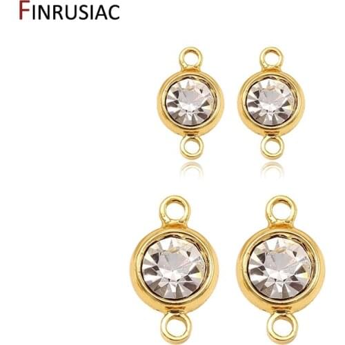 Jewellery Making Supplies Zircon Round Charm Connectors Accessories DIY Earrings Making Pendant Fittings