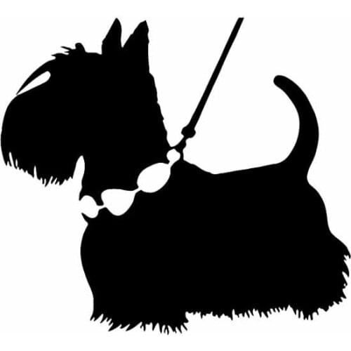 Car Sticker Cute Scottish Terrier Dog Puppy Pet Animal PVC Decal Car Accessories Sticker Creative Black/White, 14cm*13cm