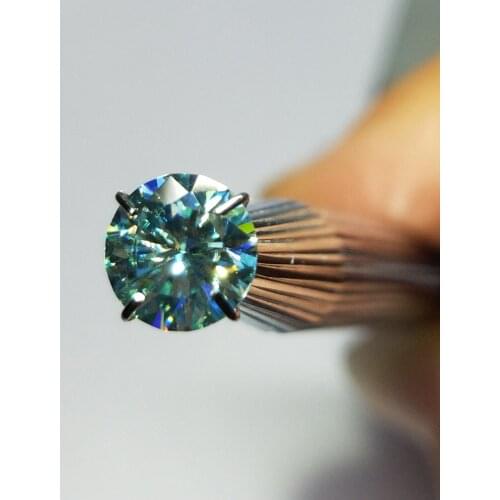 Free Shipping Middle Blue Color Moissanites Round Brilliant Cut Sic Material Pick Size 3mm to 12mm Loose Stone