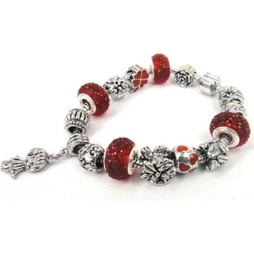 Free shipping New Fashion European Style Disco Ball Charm Bracelet For Women bracelet bangle Gift Jewelry