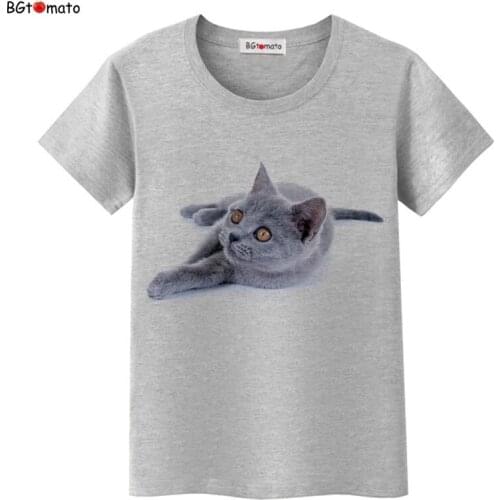 BGtomato Blue Cat Queen t shirt women top sale super fashion unparalleled shirts Good quality brand shirt trend tops