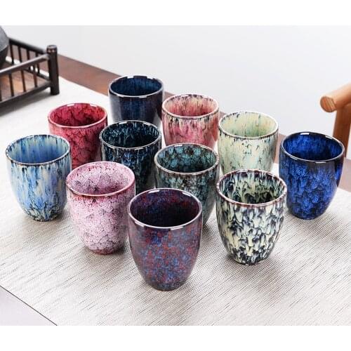 Large Teacup Ceramic Tea Set Glaze Built-in Household Water Cup and Tea Bowl Glassware for Drinking Coffee Mugs Tableware