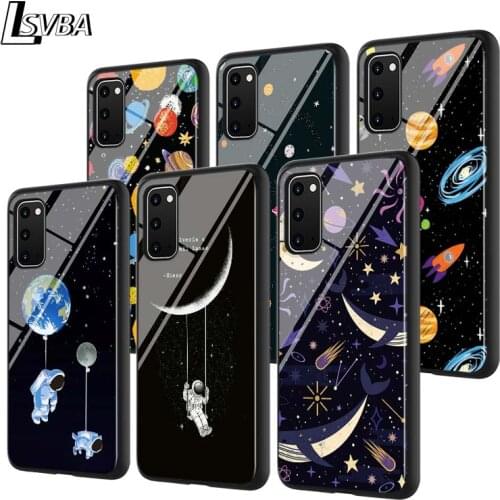 Space Planet Stars For Samsung Galaxy A71 A51 (5G) A41 A31 2020 A21S A11 A90 A70S A10S A30S A50S Gloss Black Phone Case