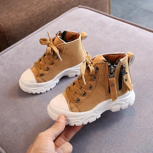 Childrens Martin Boots Autumn Winter New Fashion Boys Girls Booties Warm Snow Non-Slip Soft Bottom Kids Shoes