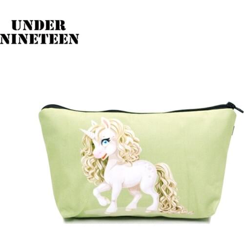 Under Nineteen 2019 Cartoon Unicorn Travel Makeup Bag Cosmetic Bags Neceser Toiletry Bag Organizer Pouch Wholesale Custom Logo